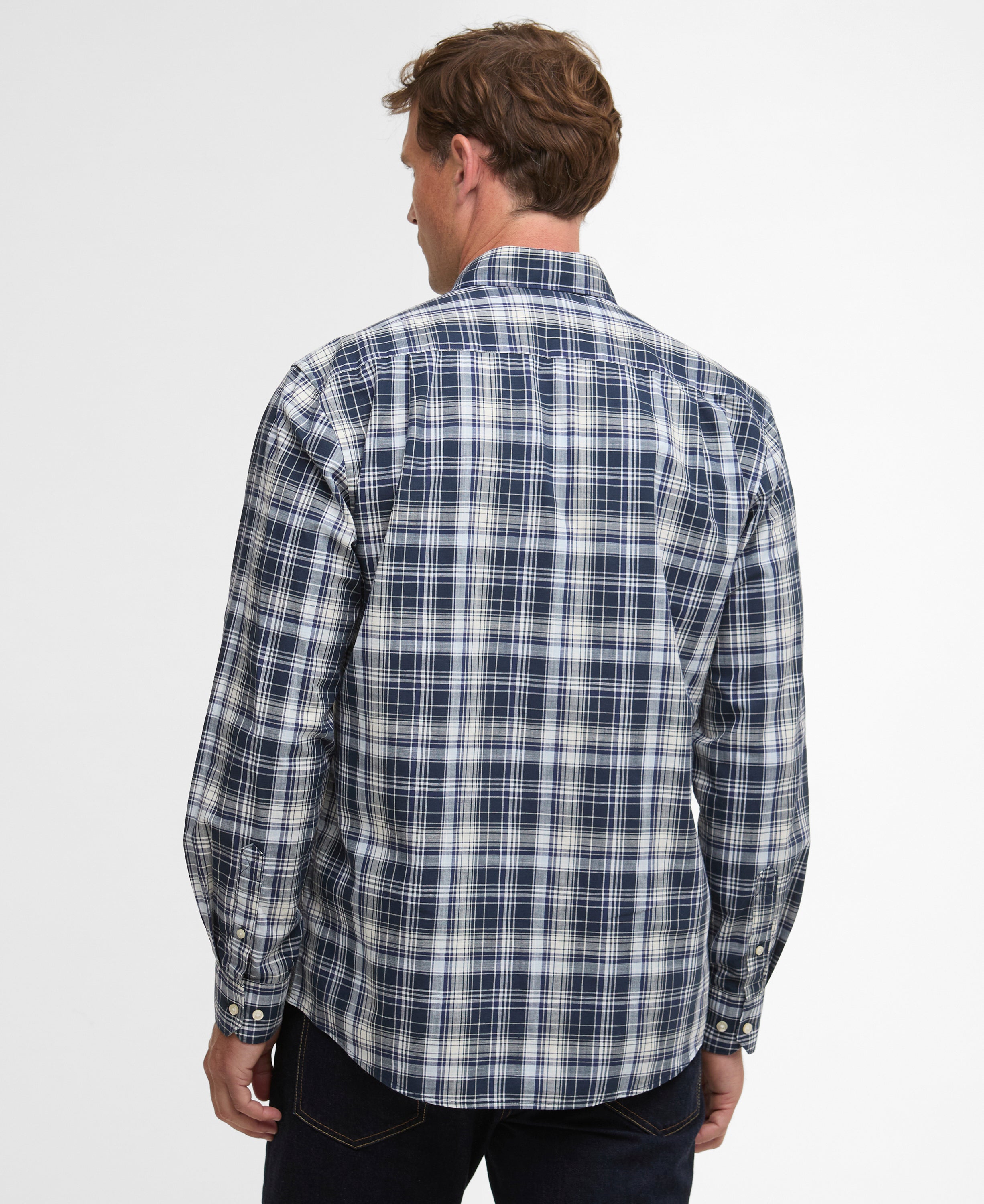 Barbour Navy Witton Checked Regular Shirt #Colour_Navy