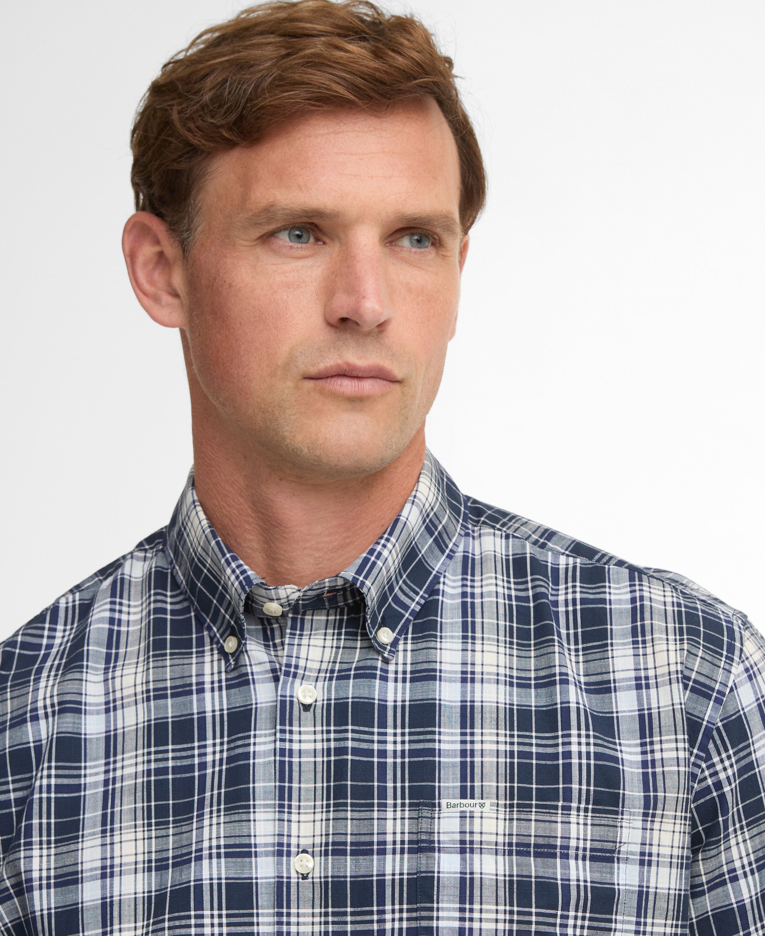 Barbour Navy Witton Checked Regular Shirt #Colour_Navy
