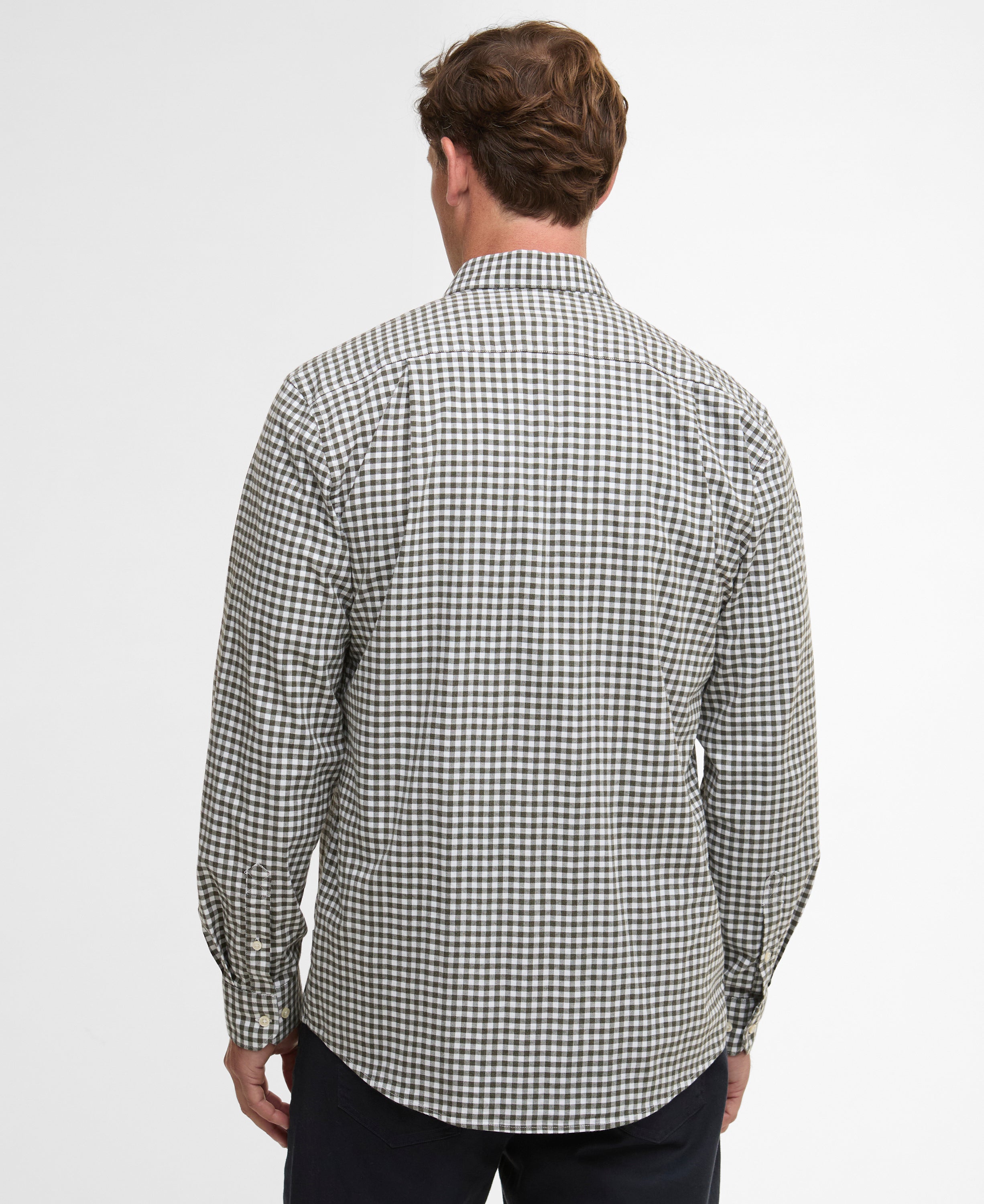 Barbour Pink Gingham Aukside Regular Shirt #Colour_Pink