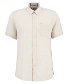 Barbour Mist Linton Linen SS Tailored Shirt #Colour_Mist