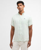 Barbour Mint Blue Linton Linen SS Tailored Shirt #Colour_Mint Blue