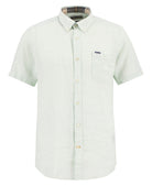 Barbour Mint Blue Linton Linen SS Tailored Shirt #Colour_Mint Blue