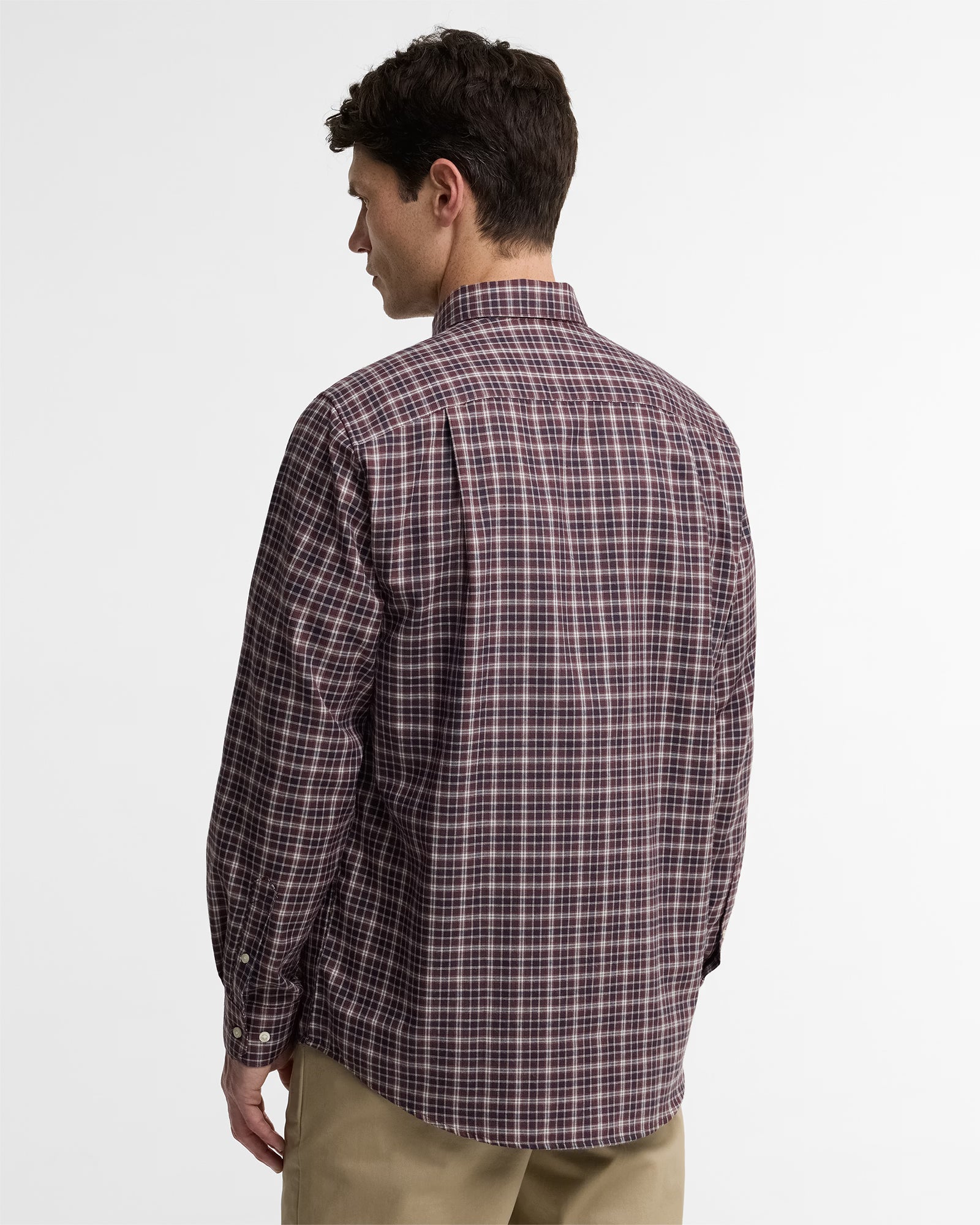 Barbour Dishford Thermo Weave Regular Fit Shirt #Colour_Dark Bordeaux