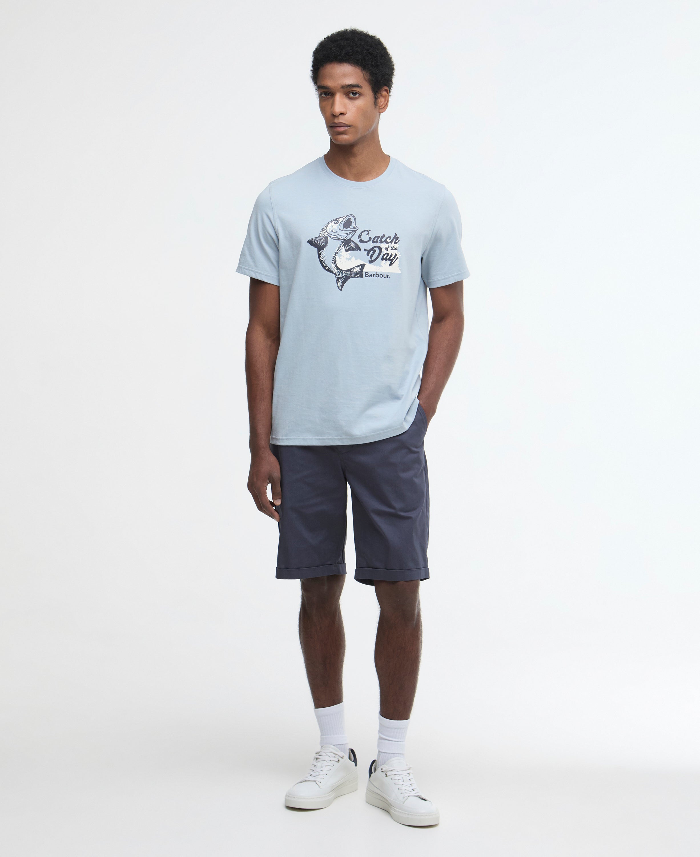 Barbour Washed Navy Smart Chino Short #Colour_Washed Navy