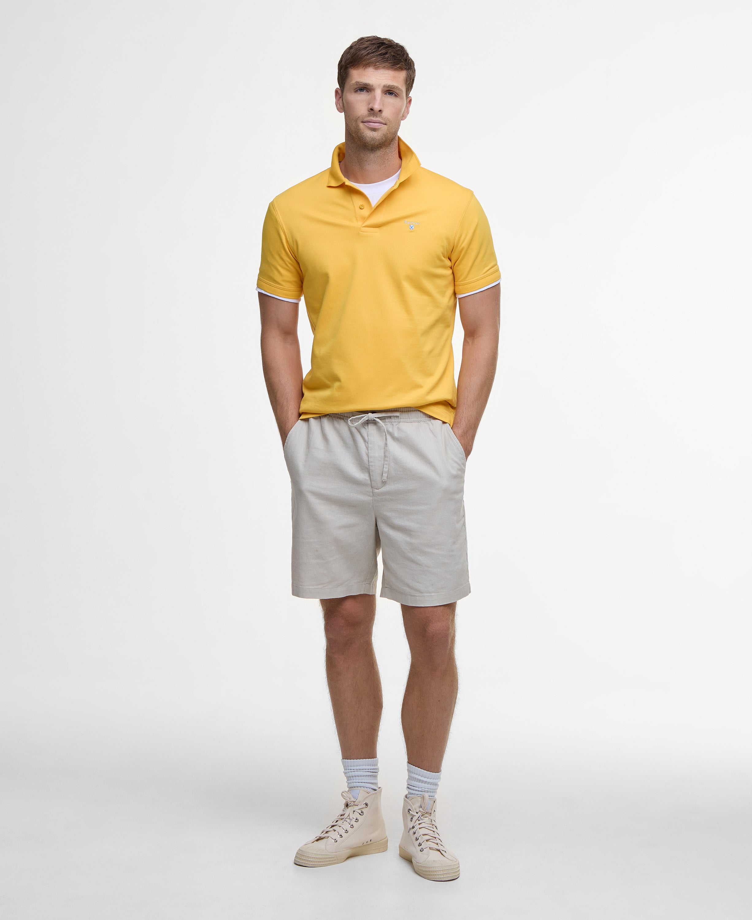 Barbour Mist Cotton Linen Relaxed Short #Colour_Mist