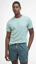 Barbour Vintage Teal Staple Logo 5" Swim Short #Colour_Vintage Teal