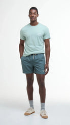 Barbour Vintage Teal Staple Logo 5" Swim Short #Colour_Vintage Teal