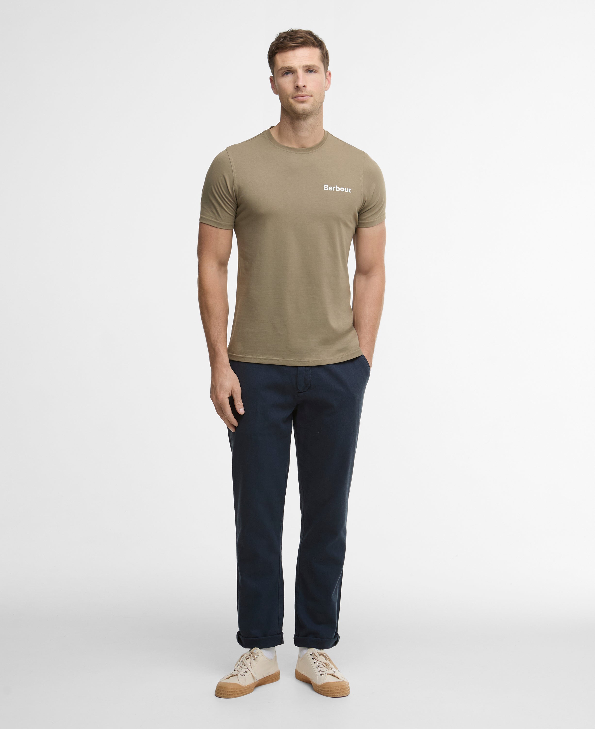 Barbour Navy Cotton Linen Tailored Trouser #Colour_Navy