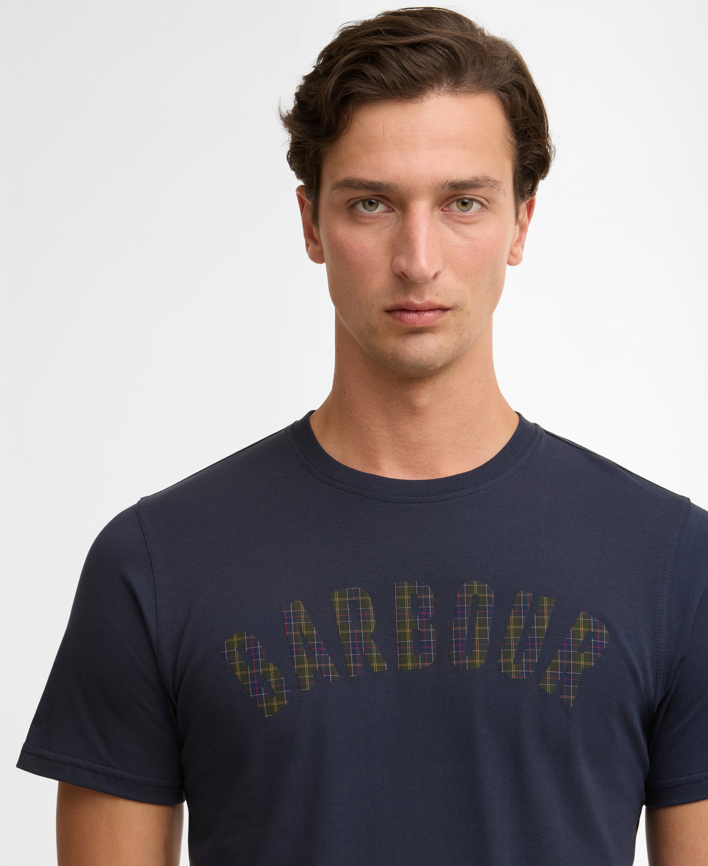 Barbour Navy Berwick Tartan T-Shirt #Colour_Navy
