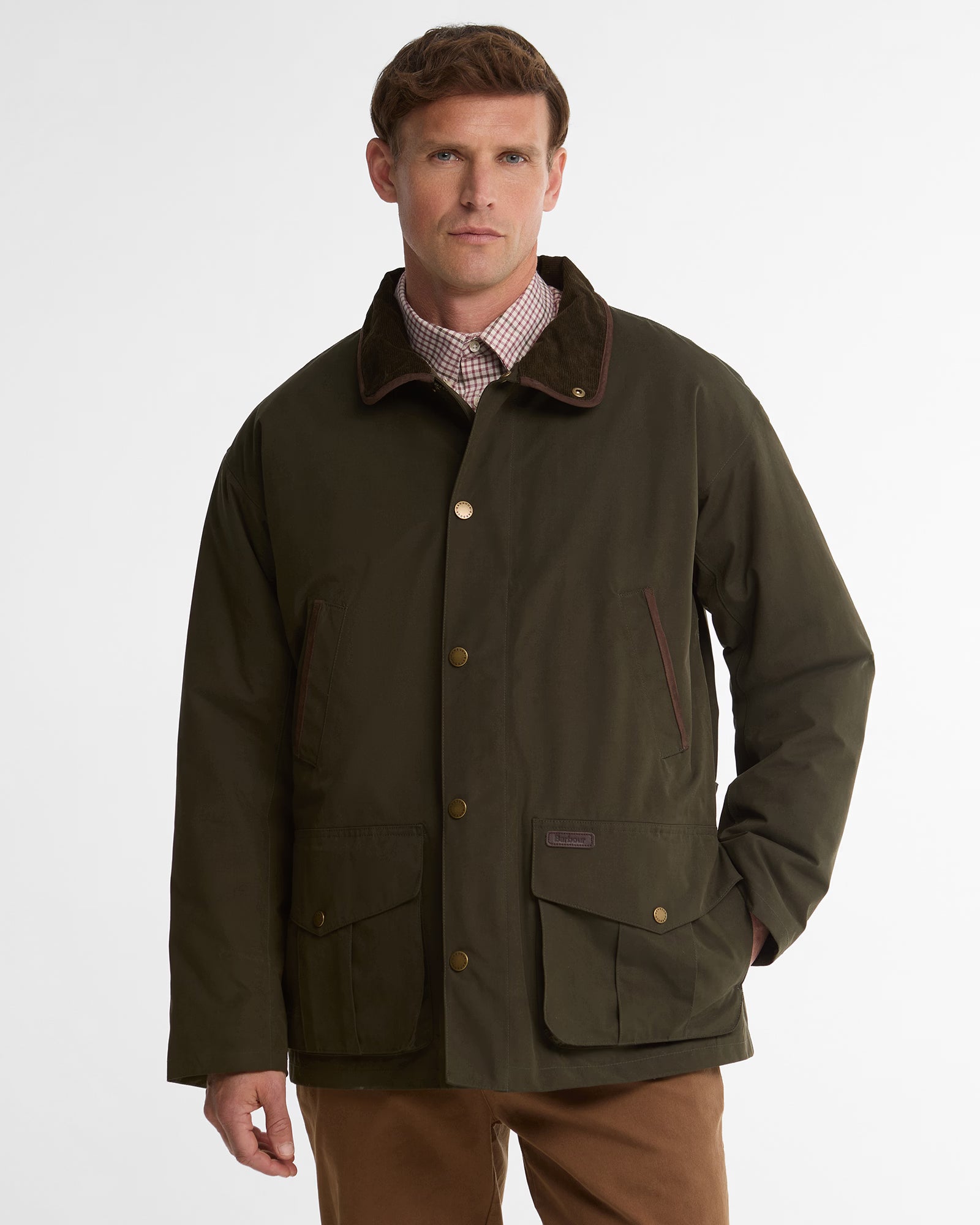 Barbour Broomfield Waterproof Jacket #Colour_Dark Olive