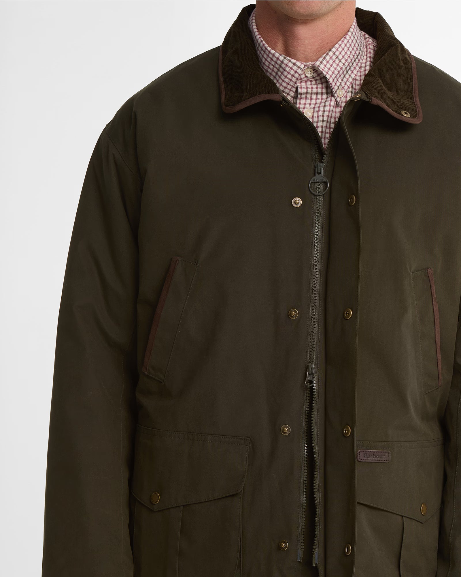 Barbour Broomfield Waterproof Jacket #Colour_Dark Olive