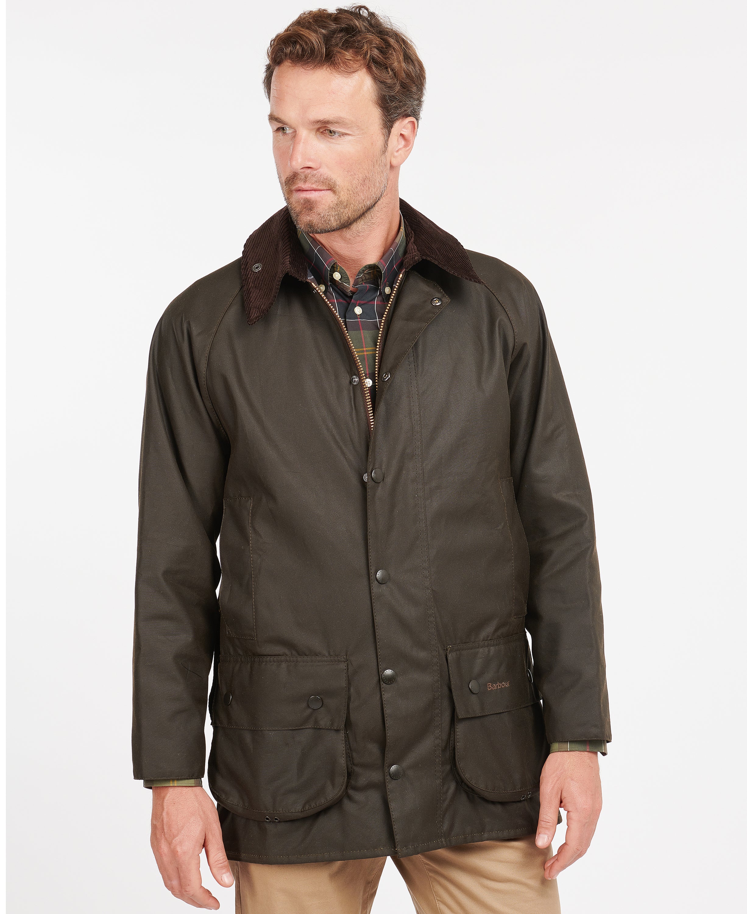 Barbour Olive Classic Beaufort Wax Jacket #Colour_Olive