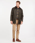 Barbour Olive Classic Beaufort Wax Jacket #Colour_Olive