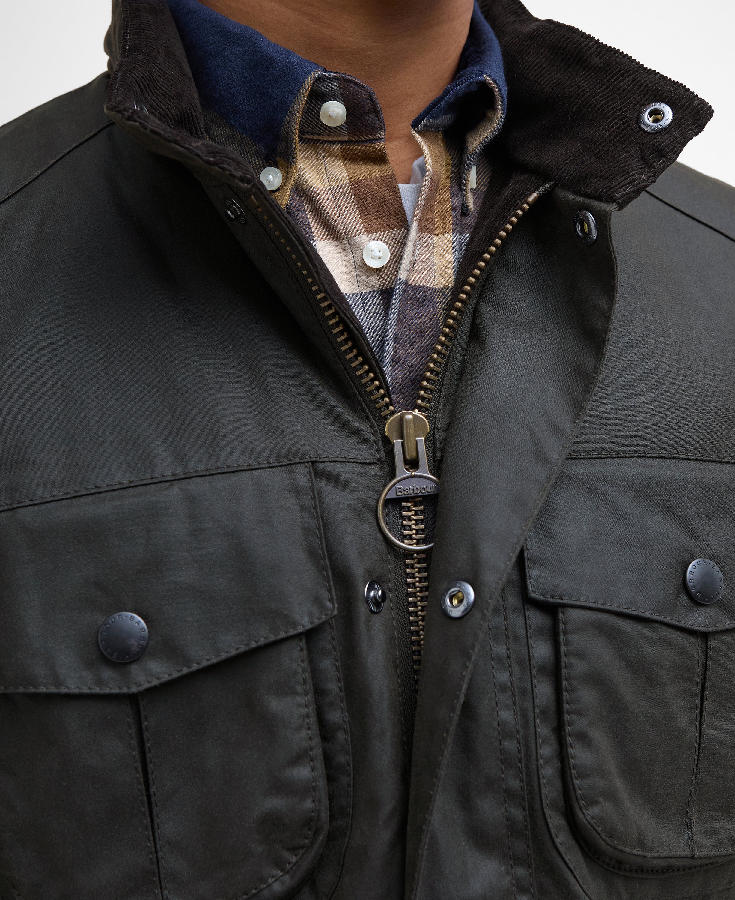 Barbour Olive/Classic Corbridge Wax Jacket #Colour_Olive/Classic