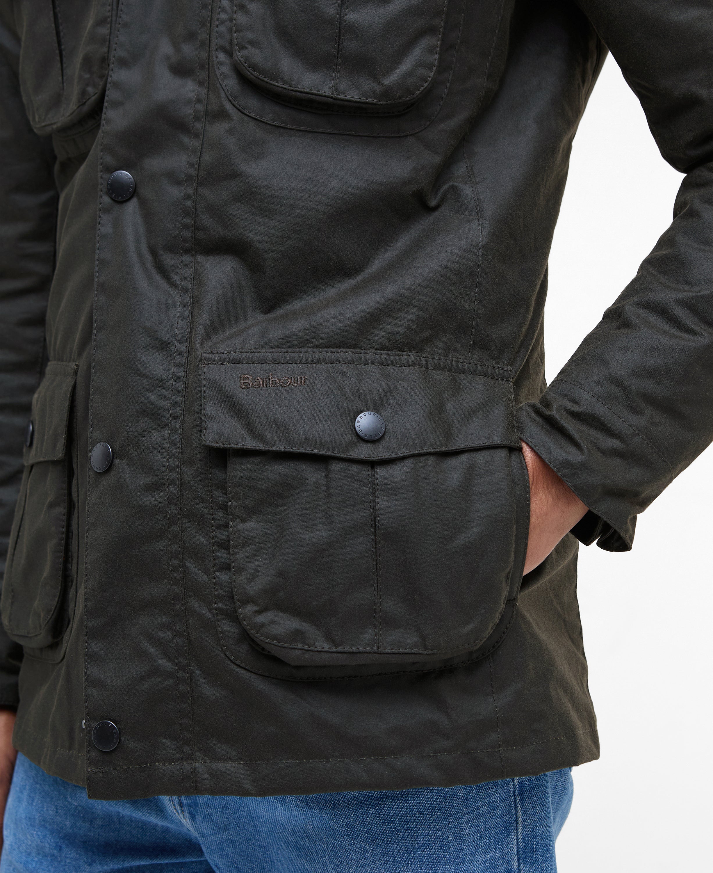 Barbour Olive/Classic Corbridge Wax Jacket #Colour_Olive/Classic