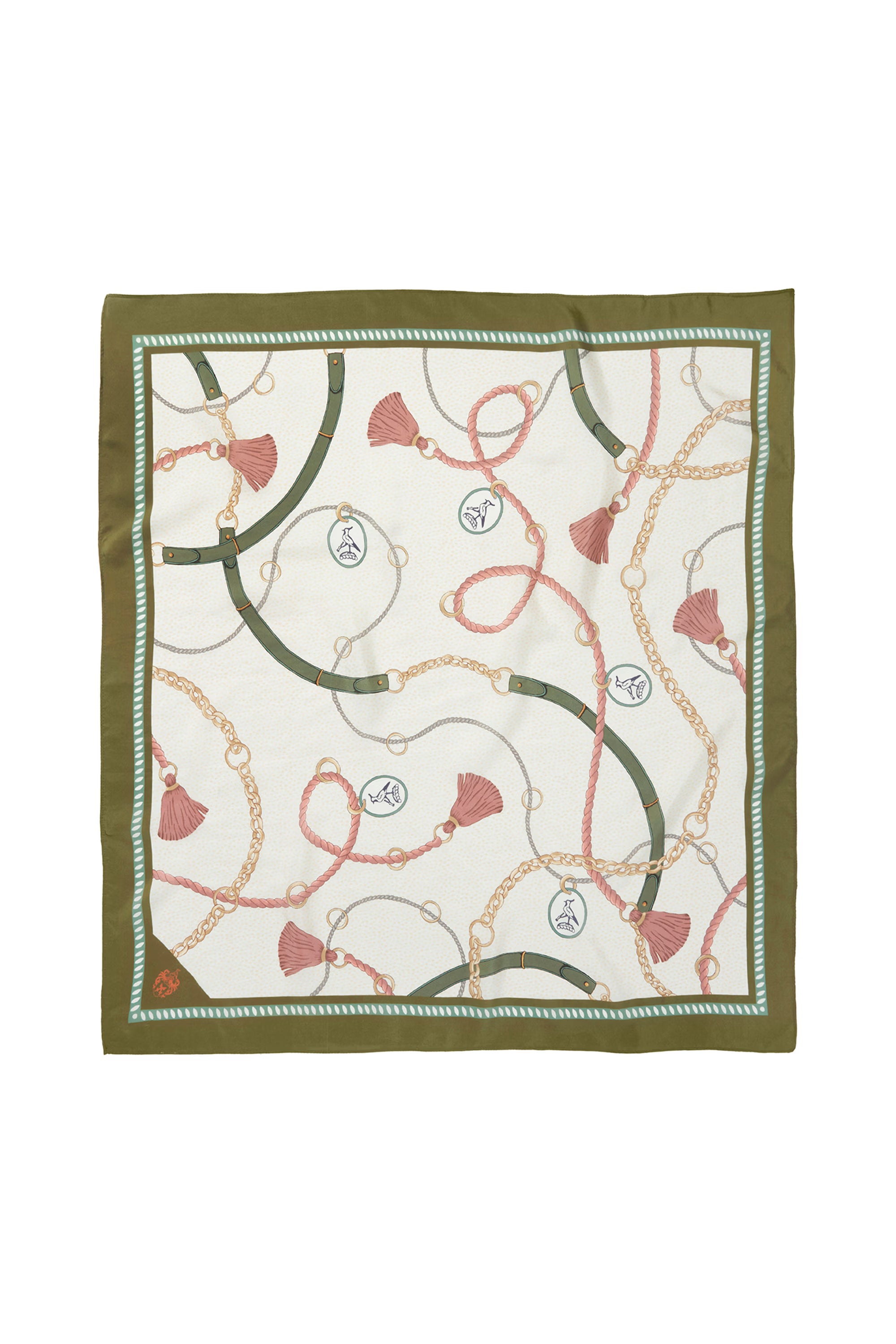 Hicks and Brown Melford Mini Silk Scarf #Colour_Green
