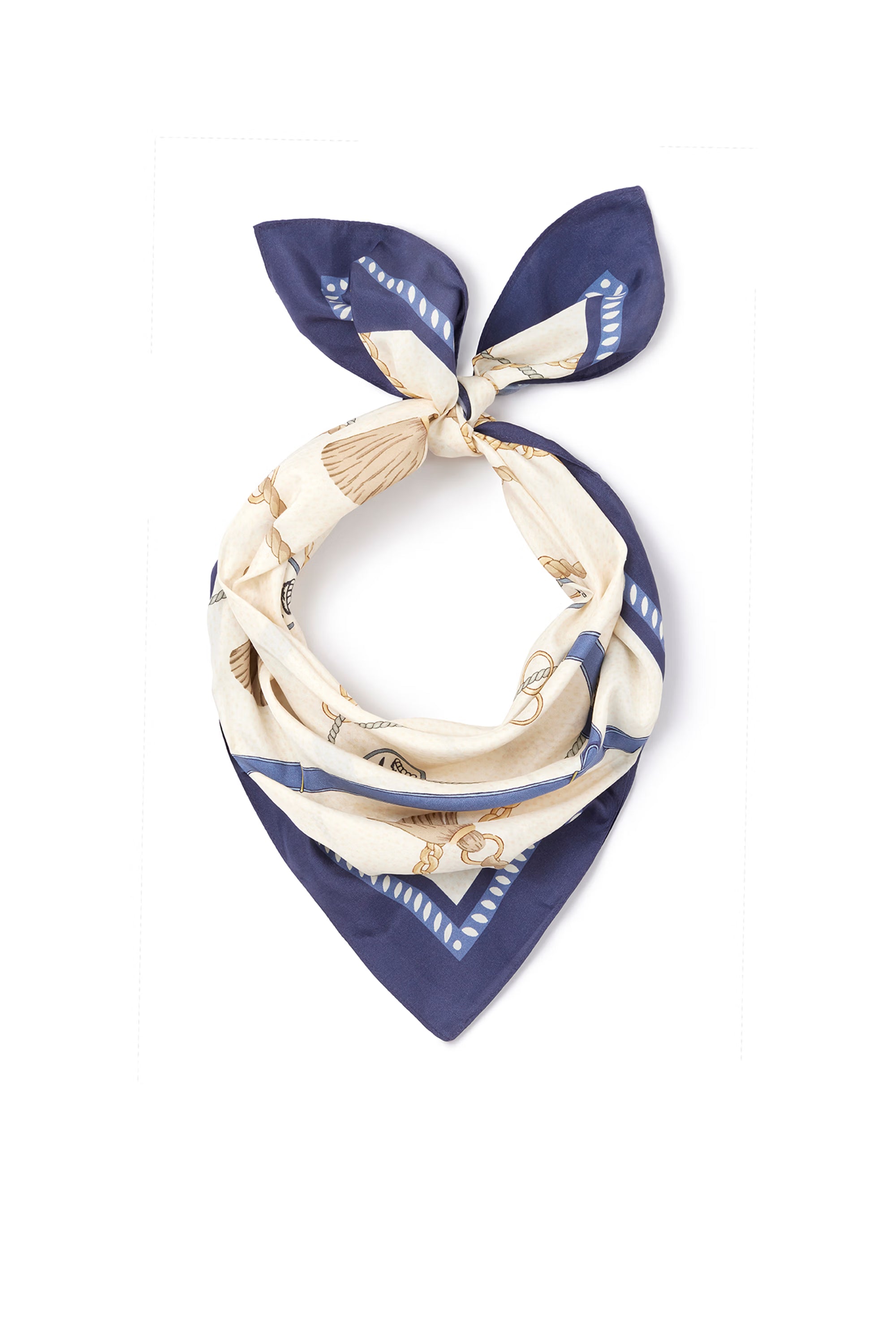 Hicks and Brown Melford Mini Silk Scarf #Colour_Navy