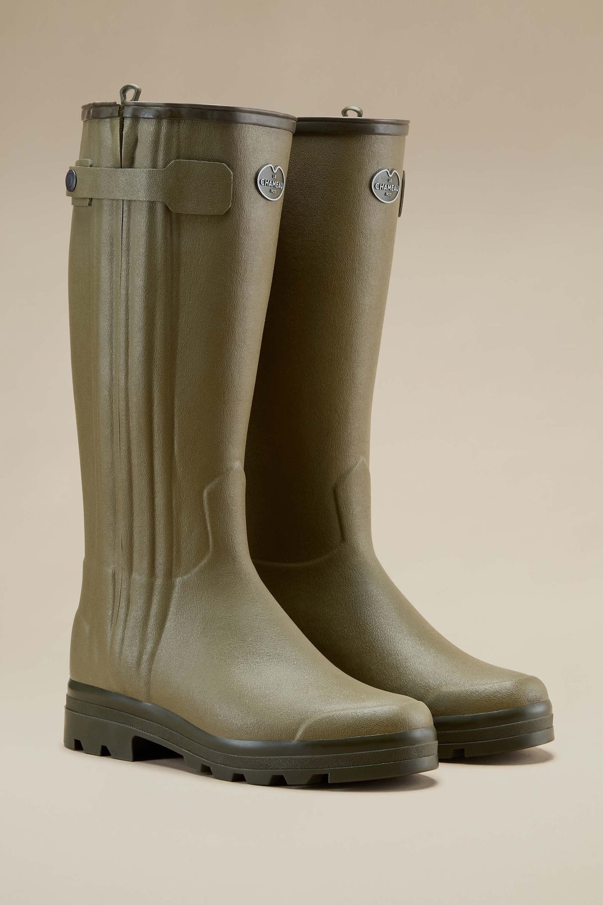 Le Chameau Men's Chasseur Leather Lined Wellington Boot #Colour_Vert Vierzon