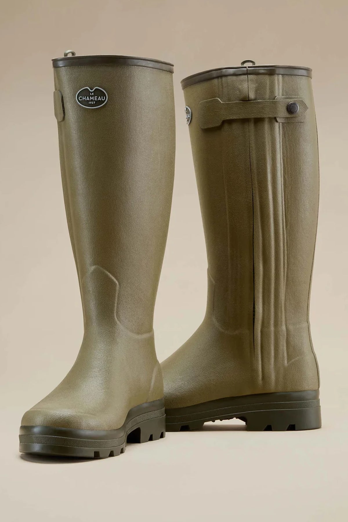 Le Chameau Men's Chasseur Leather Lined Wellington Boot #Colour_Vert Vierzon