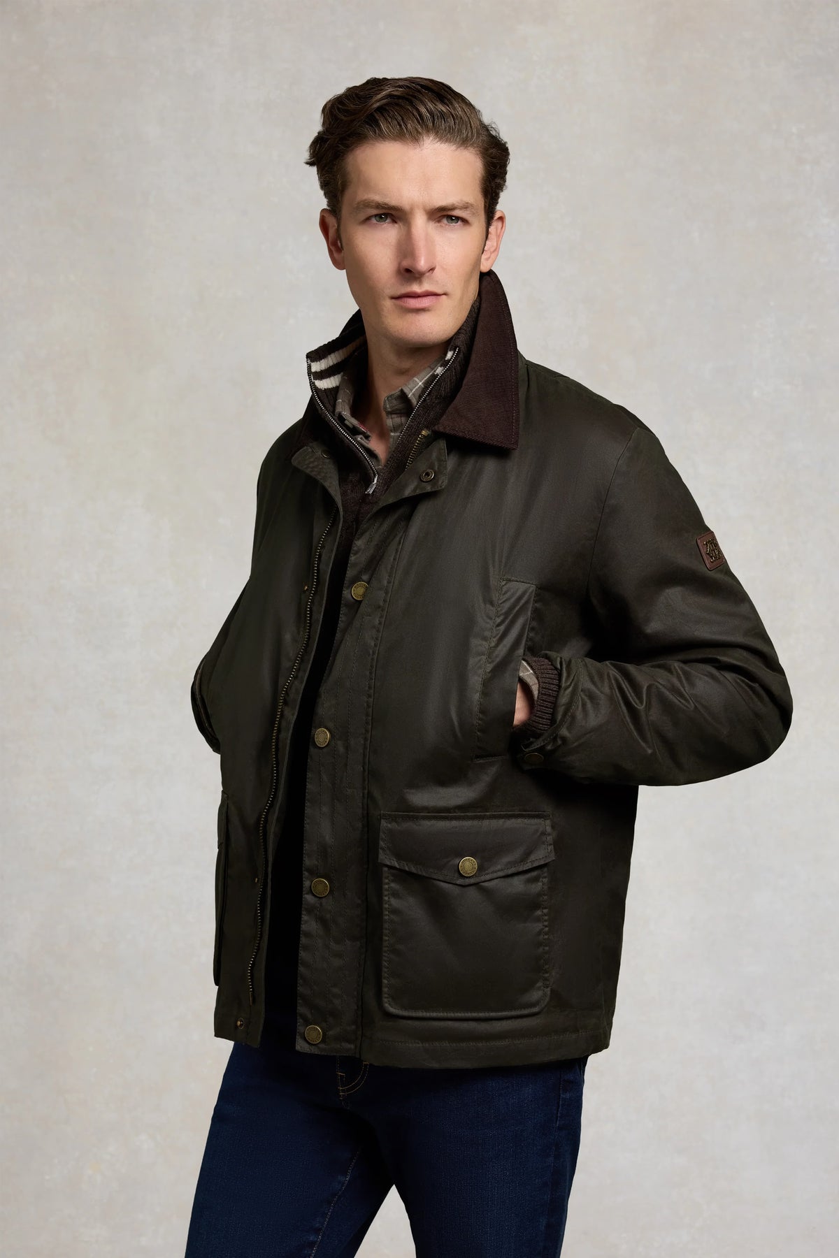 Holland Cooper Men's Classic Wax Jacket #Colour_Moss Wax