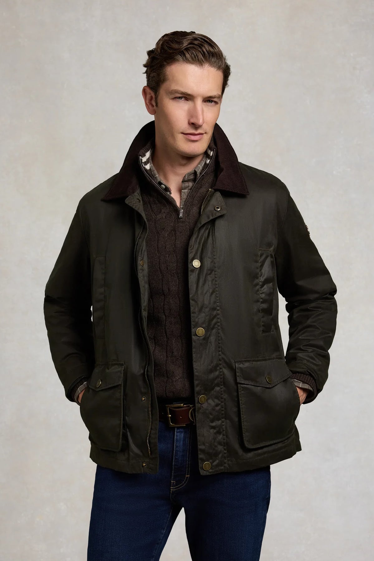 Holland Cooper Men's Classic Wax Jacket #Colour_Moss Wax