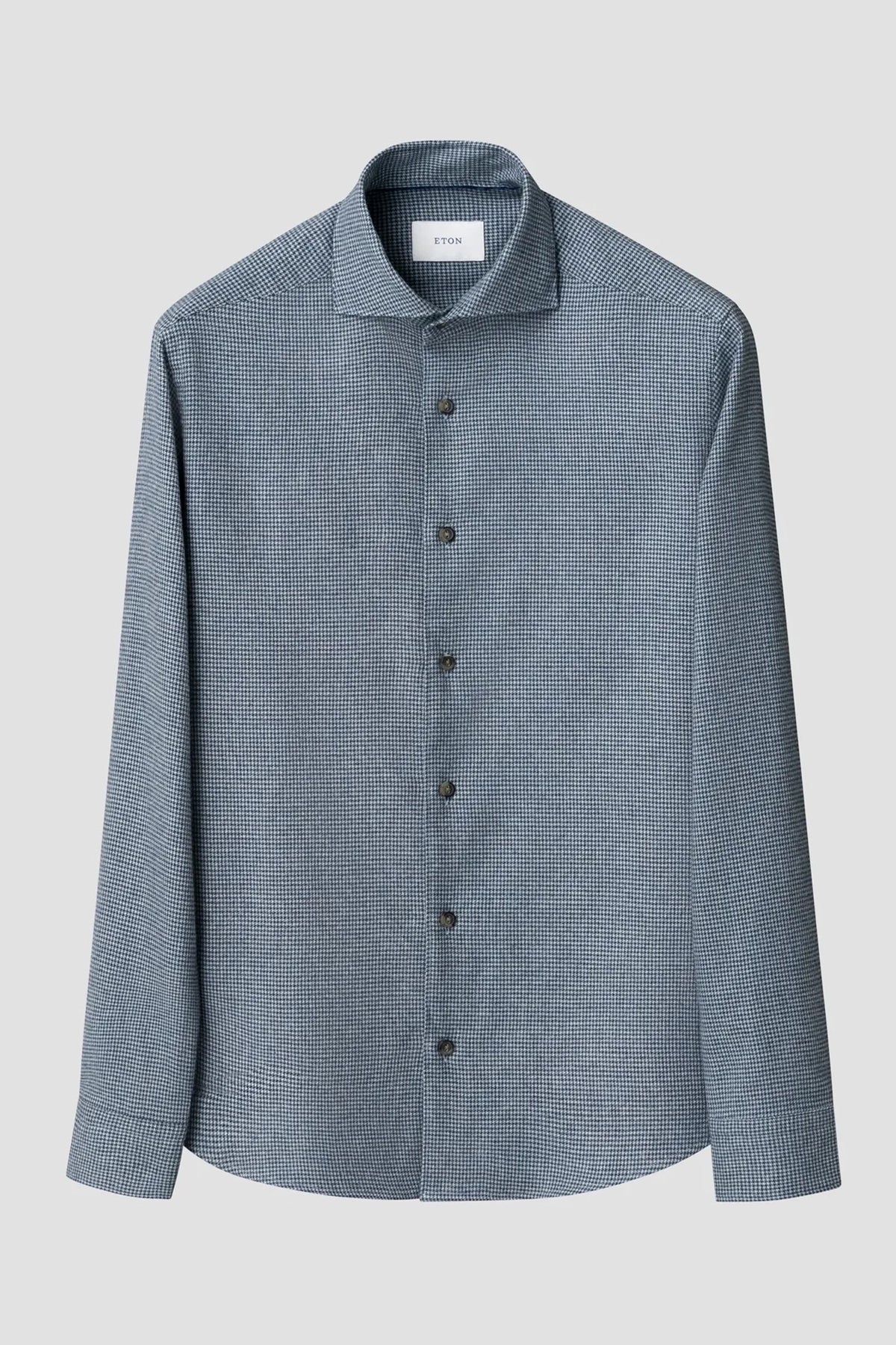 Houndstooth Check Flannel Shirt