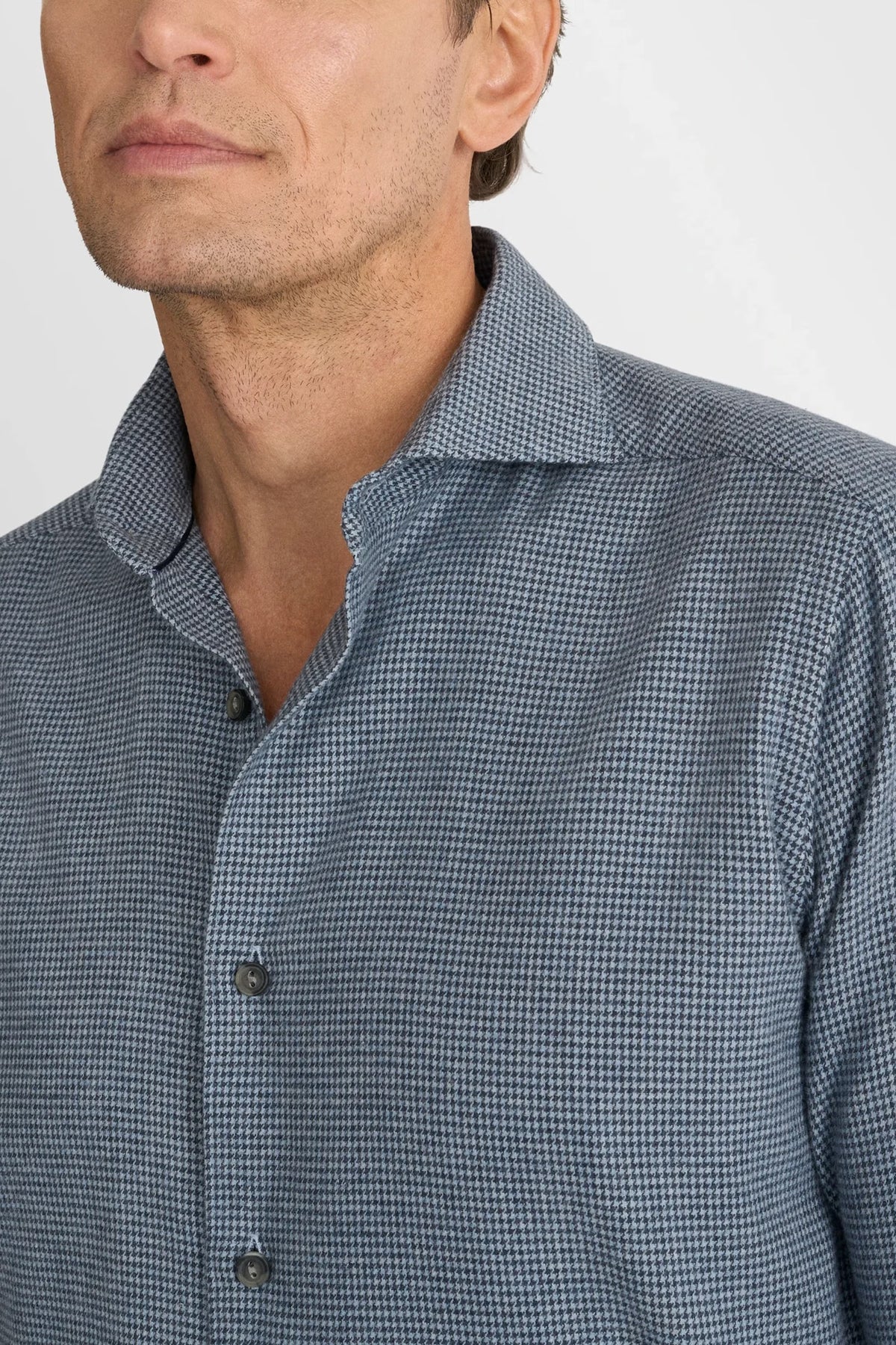 Houndstooth Check Flannel Shirt