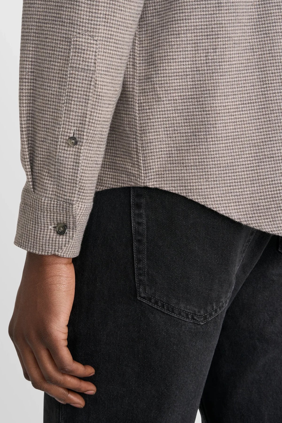 Houndstooth Check Flannel Shirt