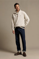 R.M. Williams Mulyungarie 1/4 Zip Sweatshirt #Colour_Ecru Marl