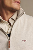 R.M. Williams Mulyungarie 1/4 Zip Sweatshirt #Colour_Ecru Marl