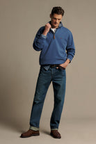 R.M. Williams Mulyungarie 1/4 Zip Sweatshirt #Colour_Mid Blue