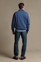 R.M. Williams Mulyungarie 1/4 Zip Sweatshirt #Colour_Mid Blue