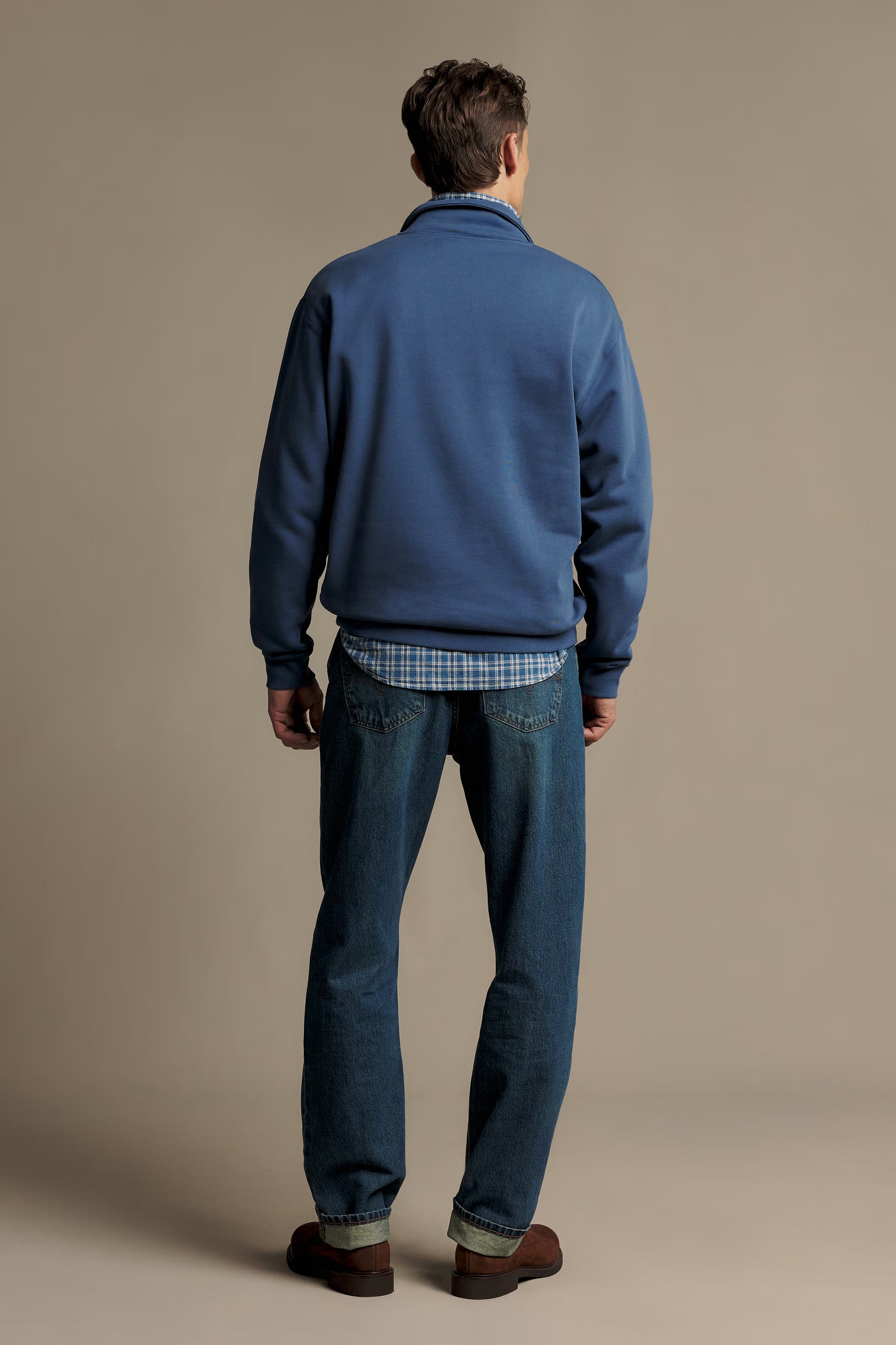 R.M. Williams Mulyungarie 1/4 Zip Sweatshirt #Colour_Mid Blue