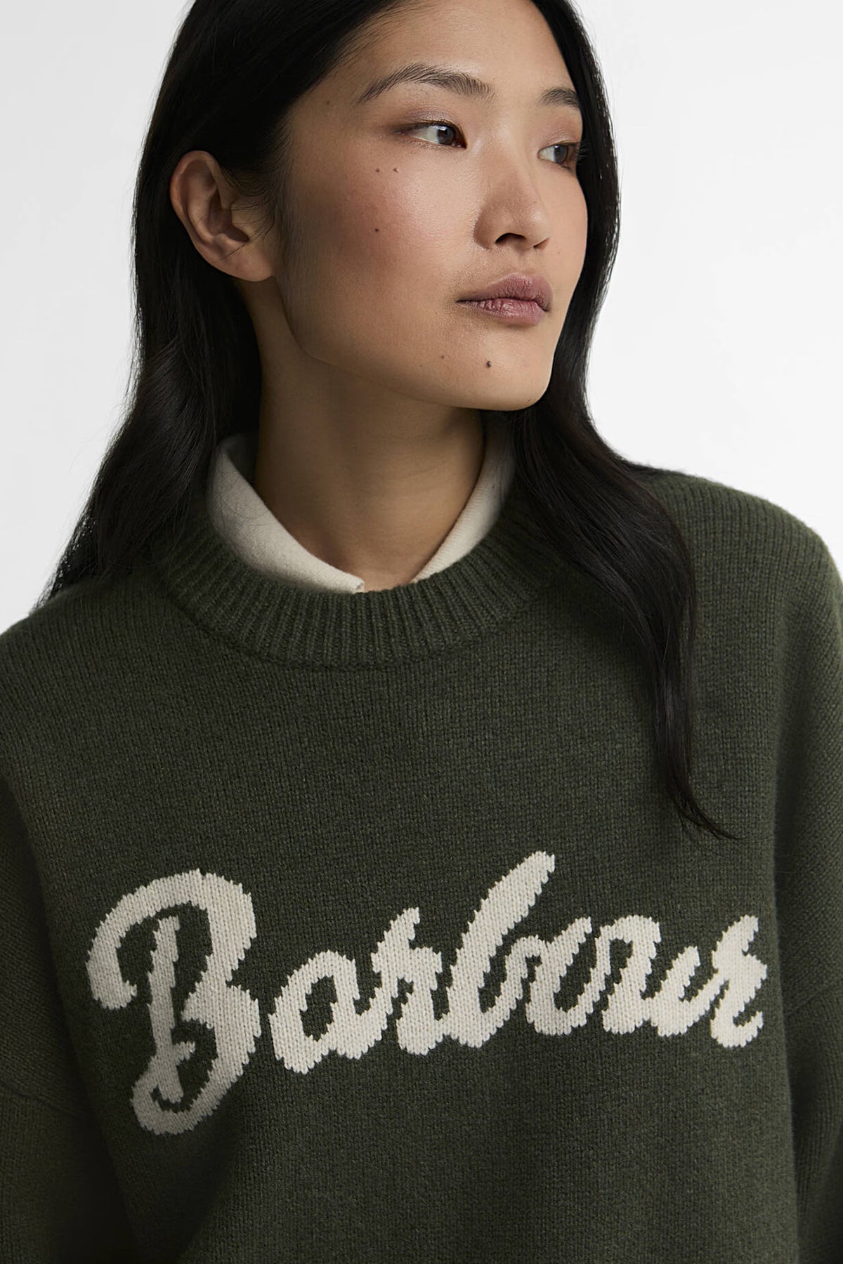 Barbour Ivybridge Knitted Jumper #Colour_Olive