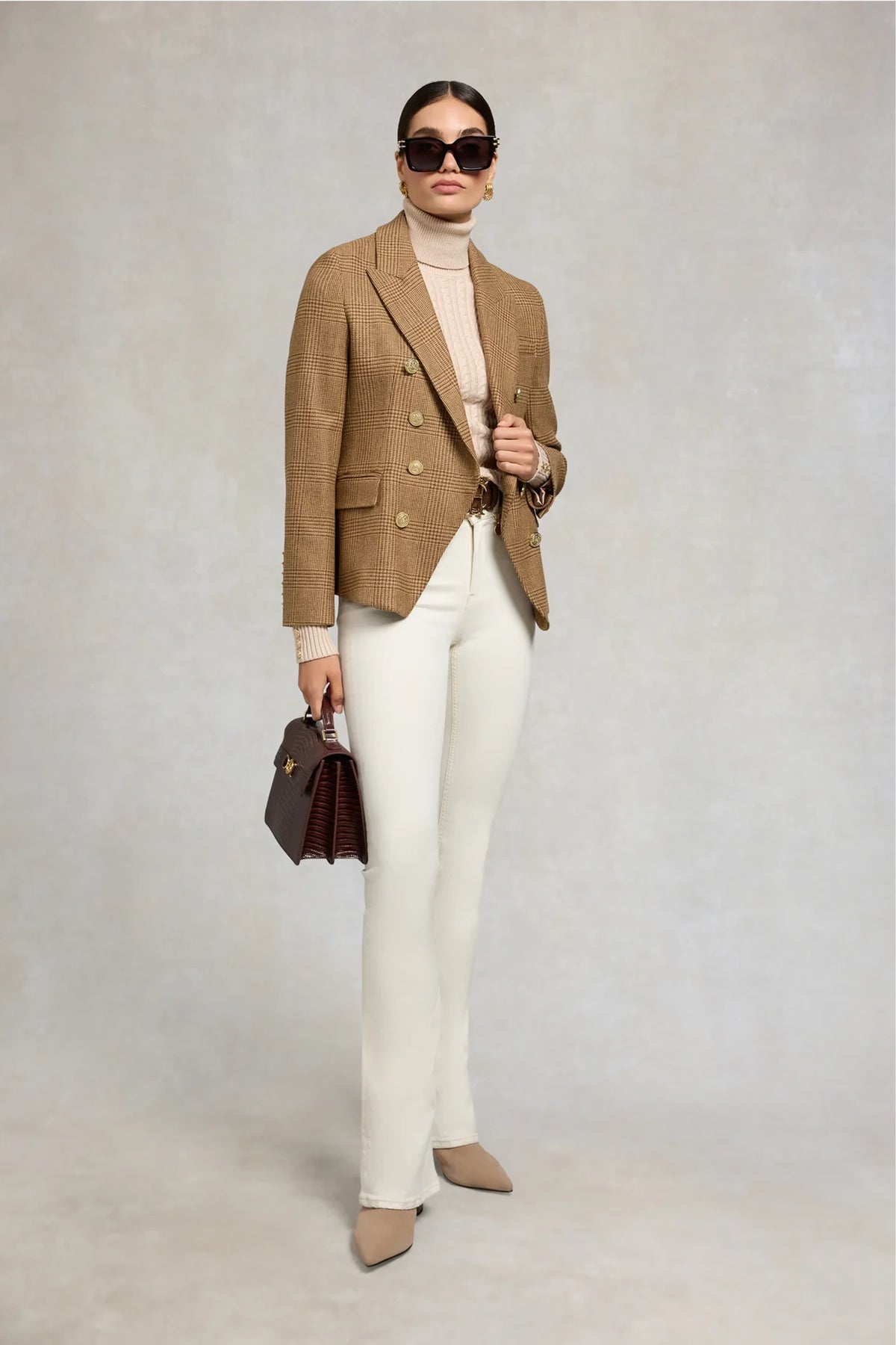 Holland Cooper Seattle Roll Neck Cable Knit #Colour_Oatmeal