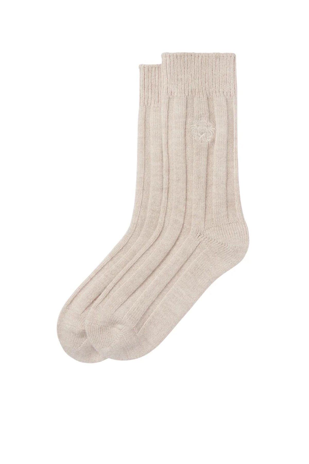 Hicks and Brown Ladies Merino Blend Socks #Colour_Oatmeal