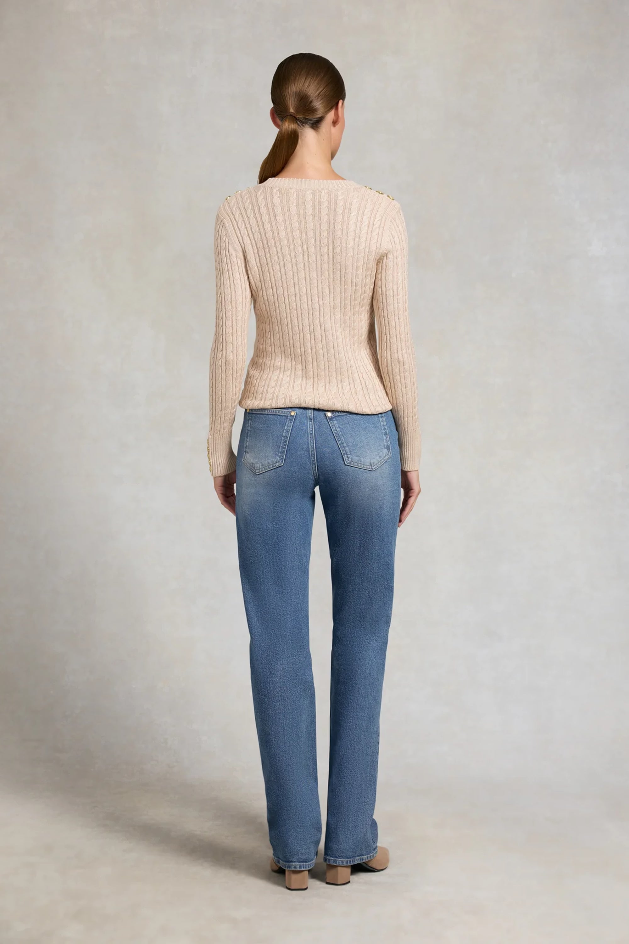 Holland Cooper Seattle Cable Crew Knit #Colour_Oatmeal
