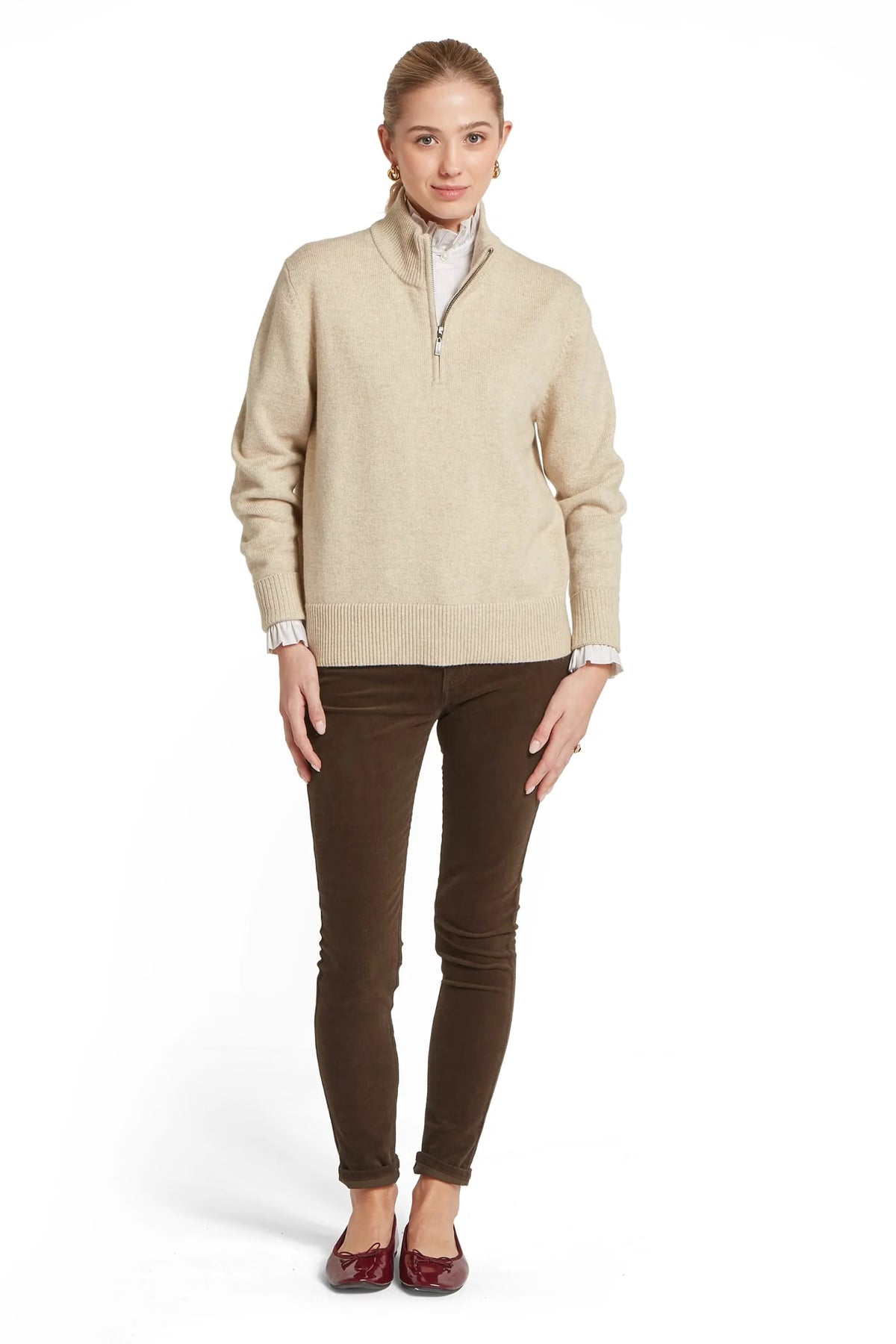 Schoffel Thoralby 1/4 Zip Jumper #Colour_Oatmeal