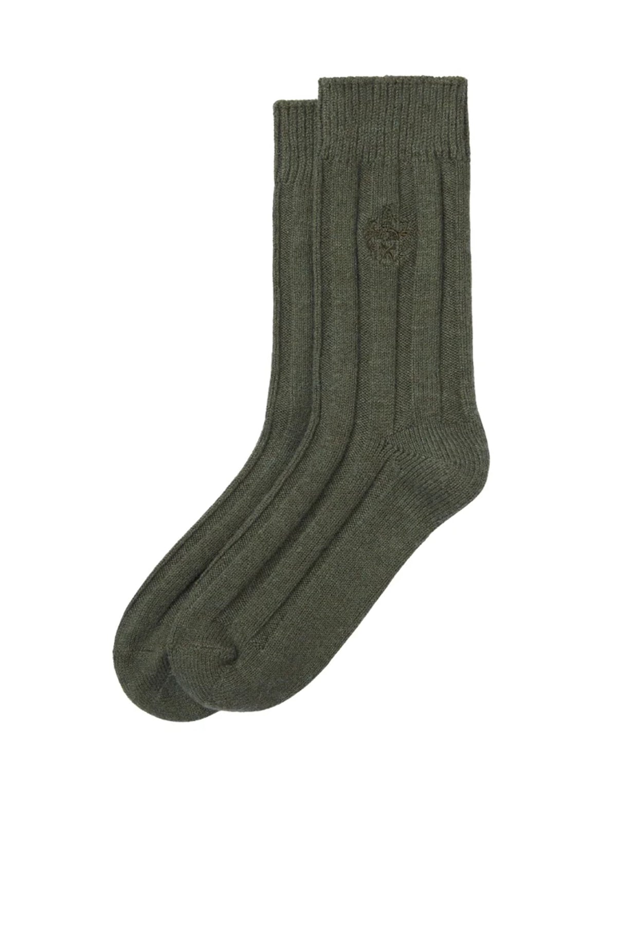 Hicks and Brown Ladies Merino Blend Socks #Colour_Olive Green