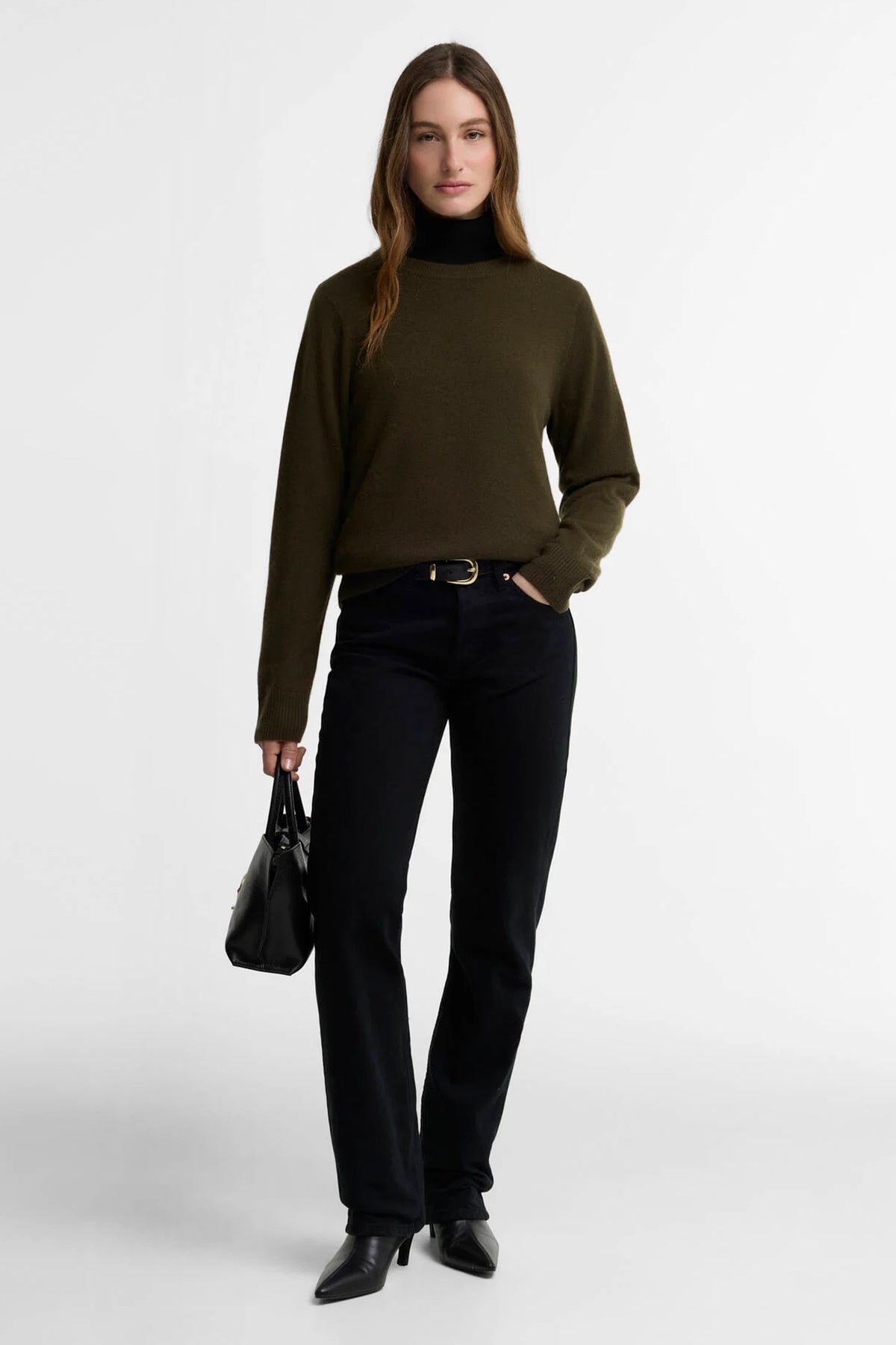 Barbour Penwood Cashmere Knitted Jumper #Colour_Olive