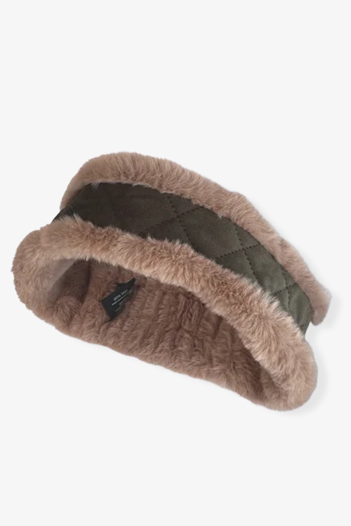 Barkworth Reeve Wildling Headband Reverible Faux Fur & Velvet #Colour_Olive & Fawn