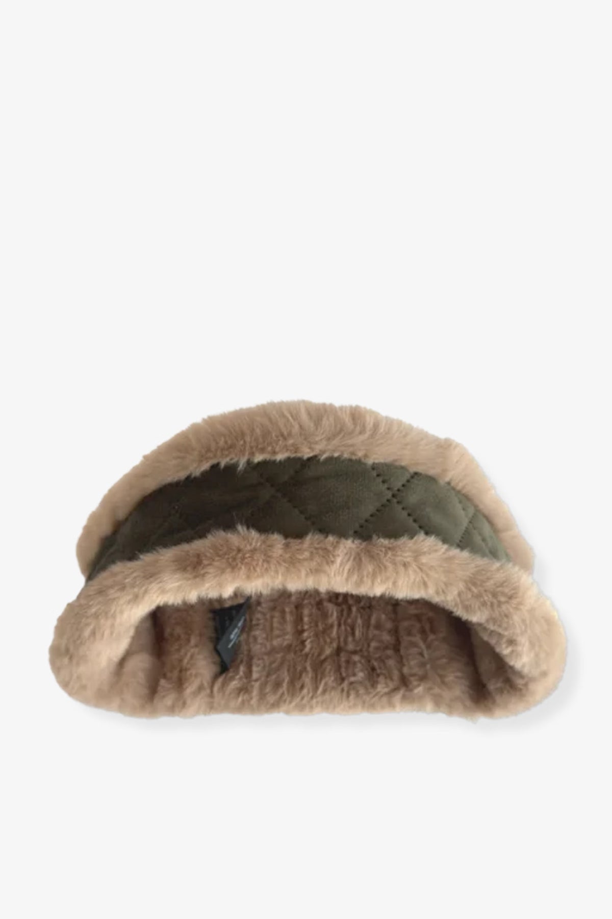 Barkworth Reeve Wildling Headband Reverible Faux Fur & Velvet #Colour_Olive & Fawn