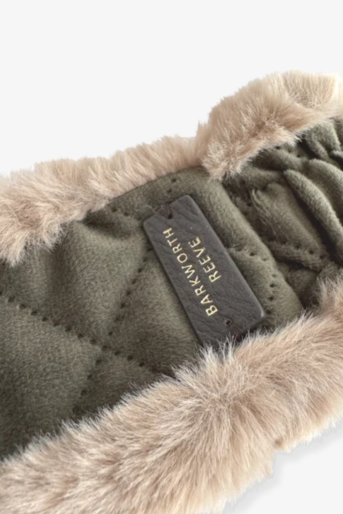 Barkworth Reeve Wildling Headband Reverible Faux Fur & Velvet #Colour_Olive & Fawn