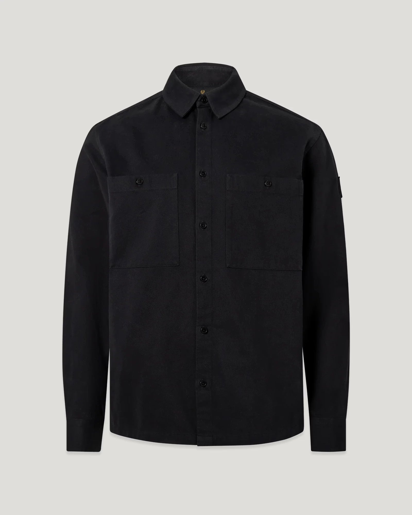 Belstaff Outpost Shirt Cotton Herringbone #Colour_Black