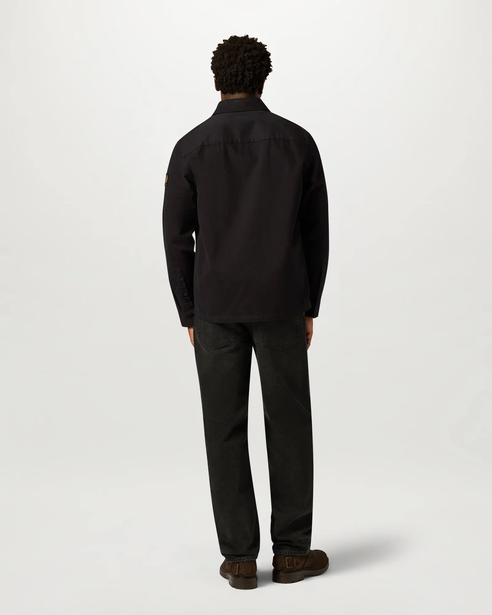 Belstaff Outpost Shirt Cotton Herringbone #Colour_Black