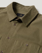 Belstaff Outpost Shirt Cotton Herringbone #Colour_Khaki Green