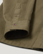 Belstaff Outpost Shirt Cotton Herringbone #Colour_Khaki Green