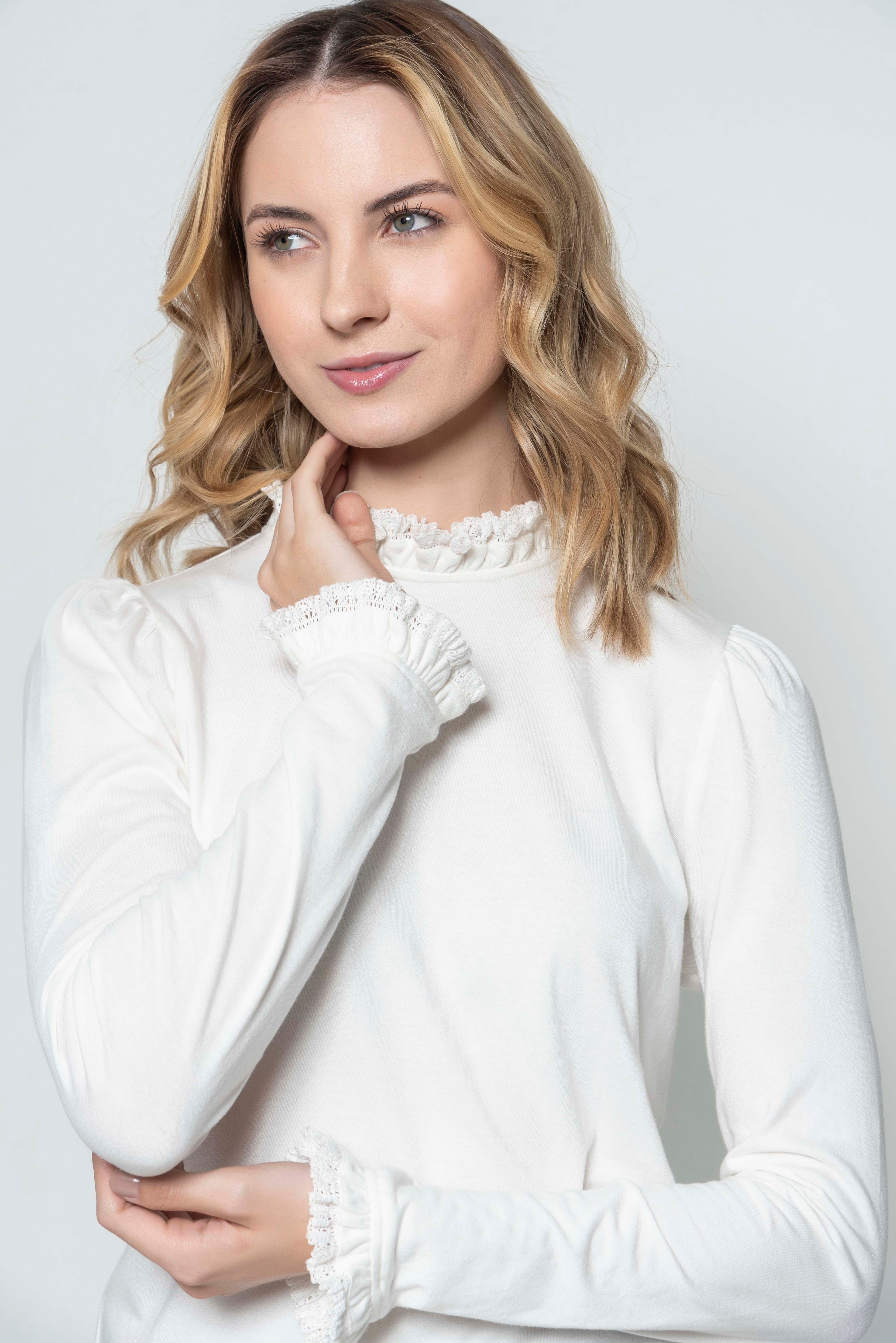 Hartwell White Phoebe Frill Top #Colour_White