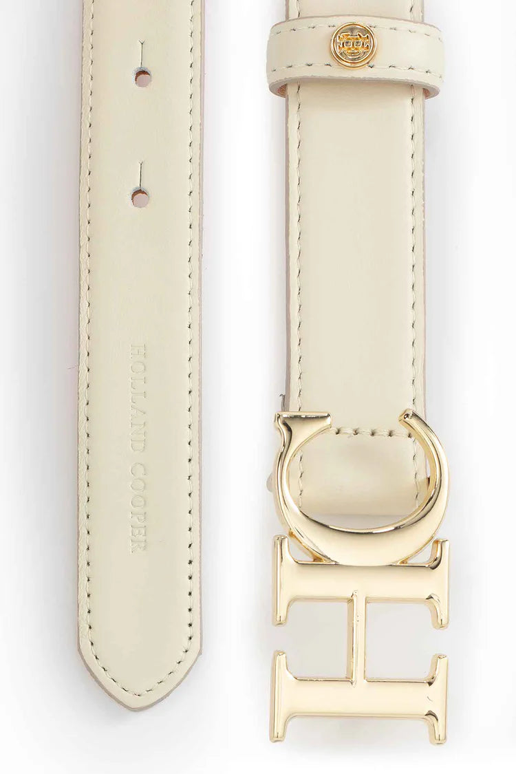 Holland Cooper Cream Atelier Slim Belt Soft #Colour_Cream