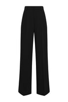 Holland Cooper Black Pleated Wide Leg Trouser #Colour_Black